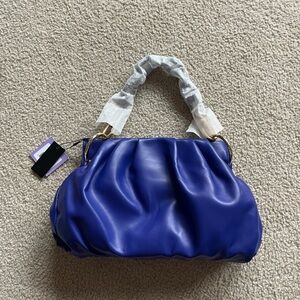 Blue vegan leather House of Want purse